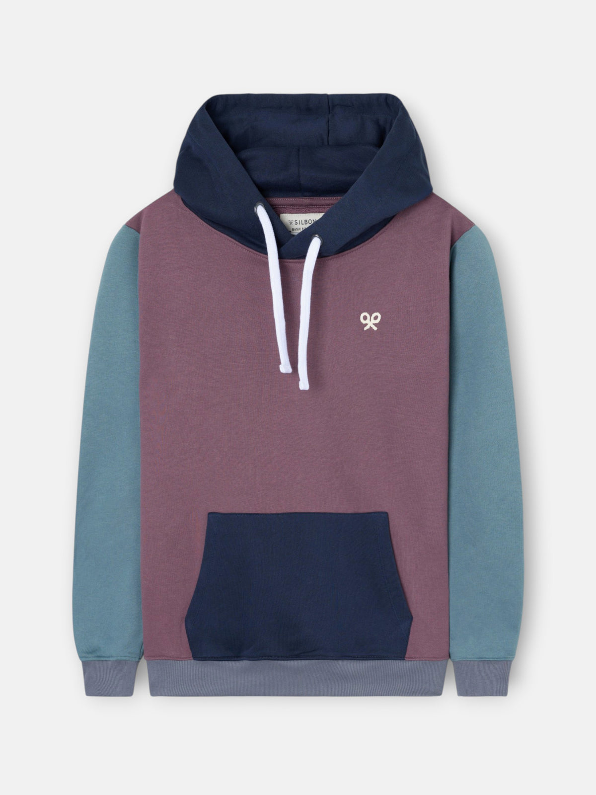 Sudadera capucha multicolor burdeos