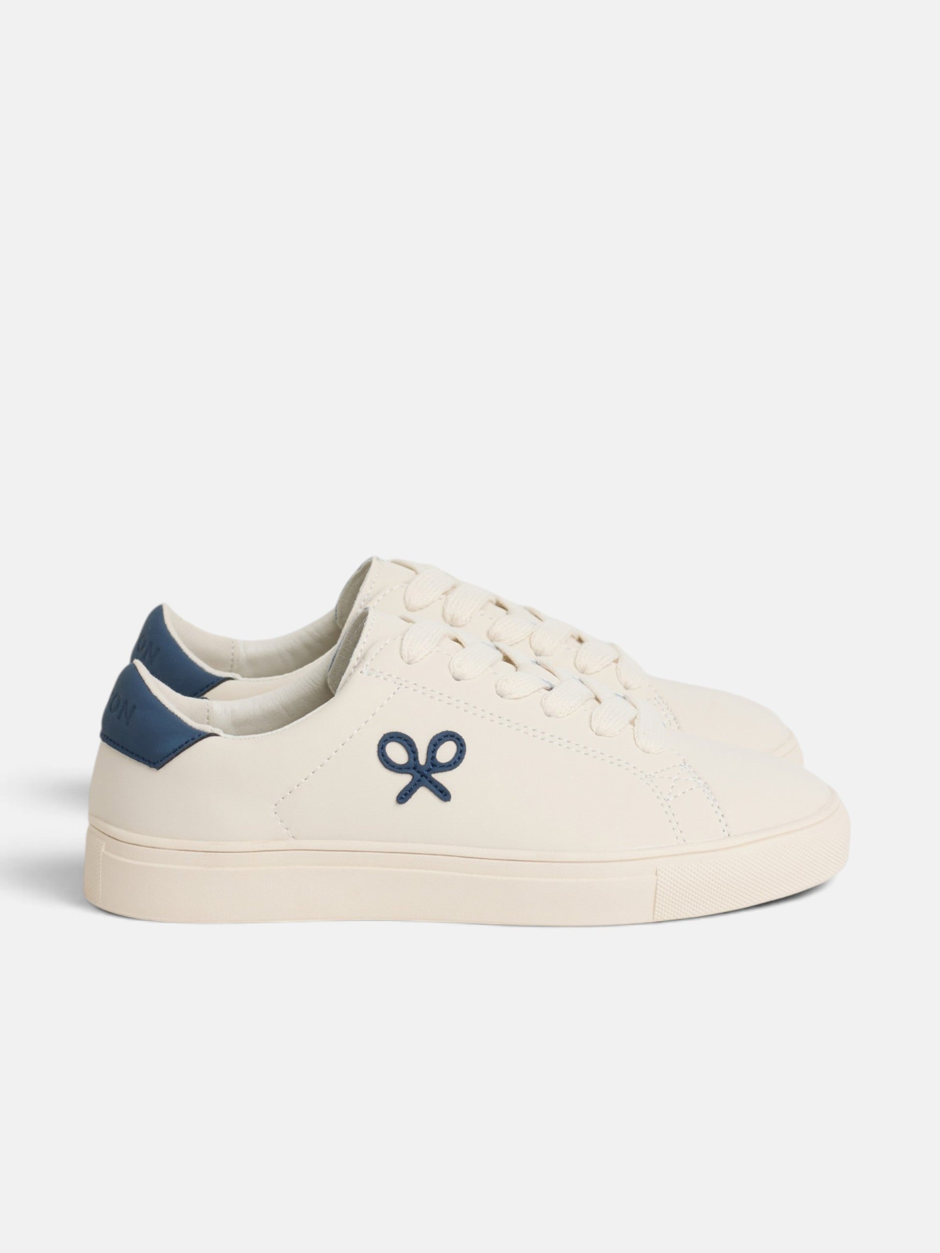 Zapatilla silbon clasica blanca azul marino