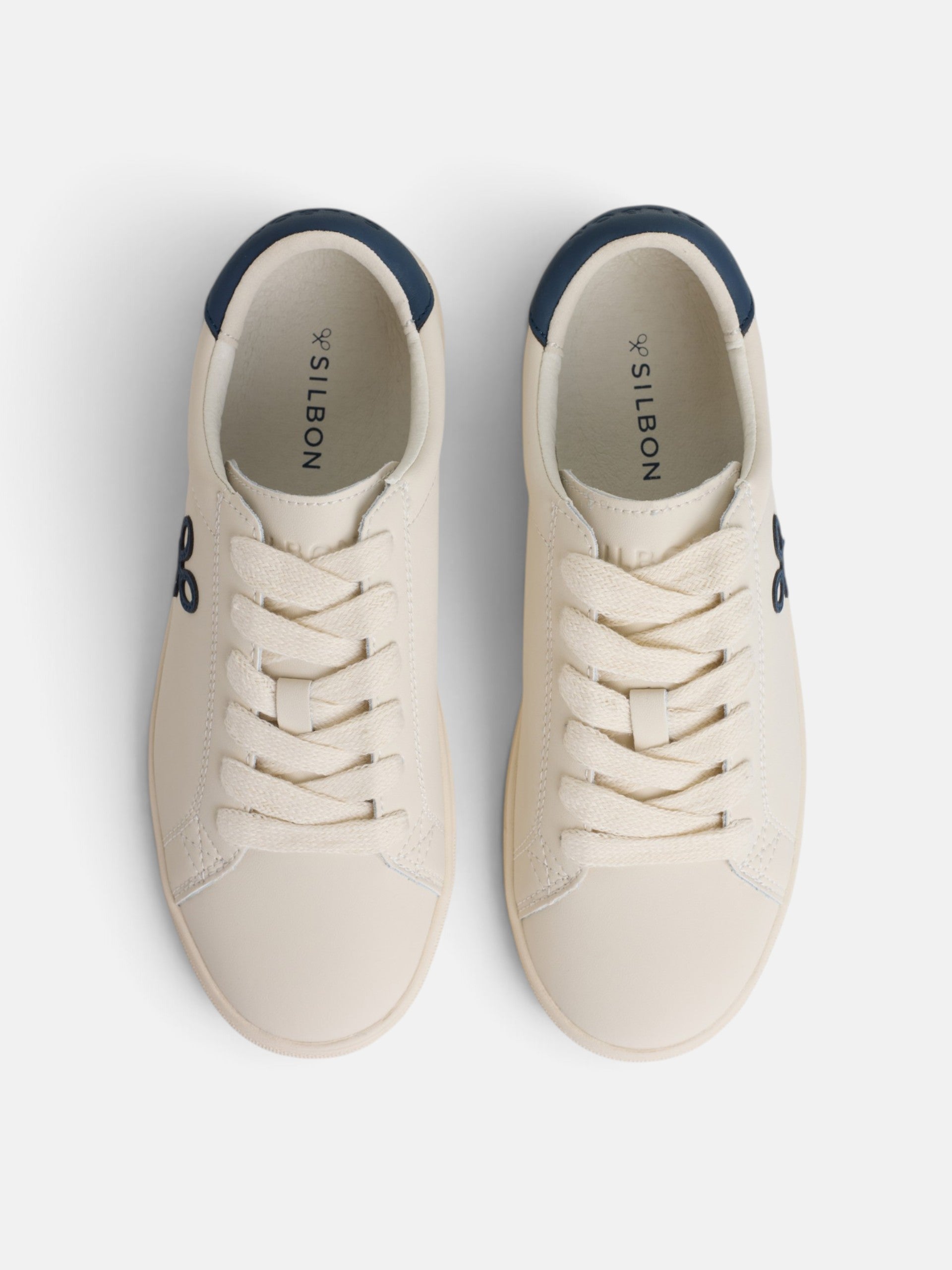 Zapatilla silbon clasica blanca azul marino