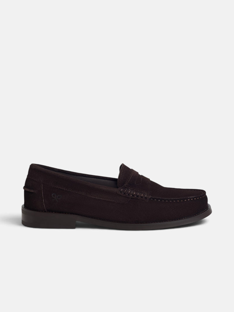 Zapato mocasin ante marron claro