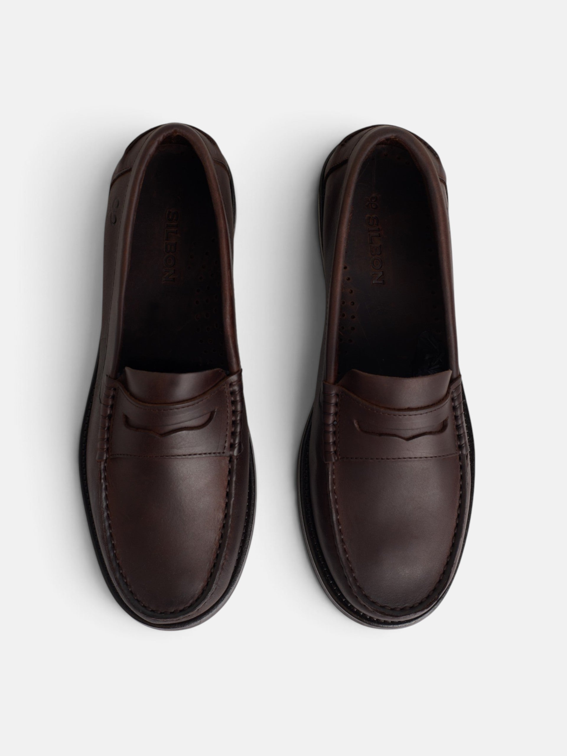 Zapato mocasin piel marron