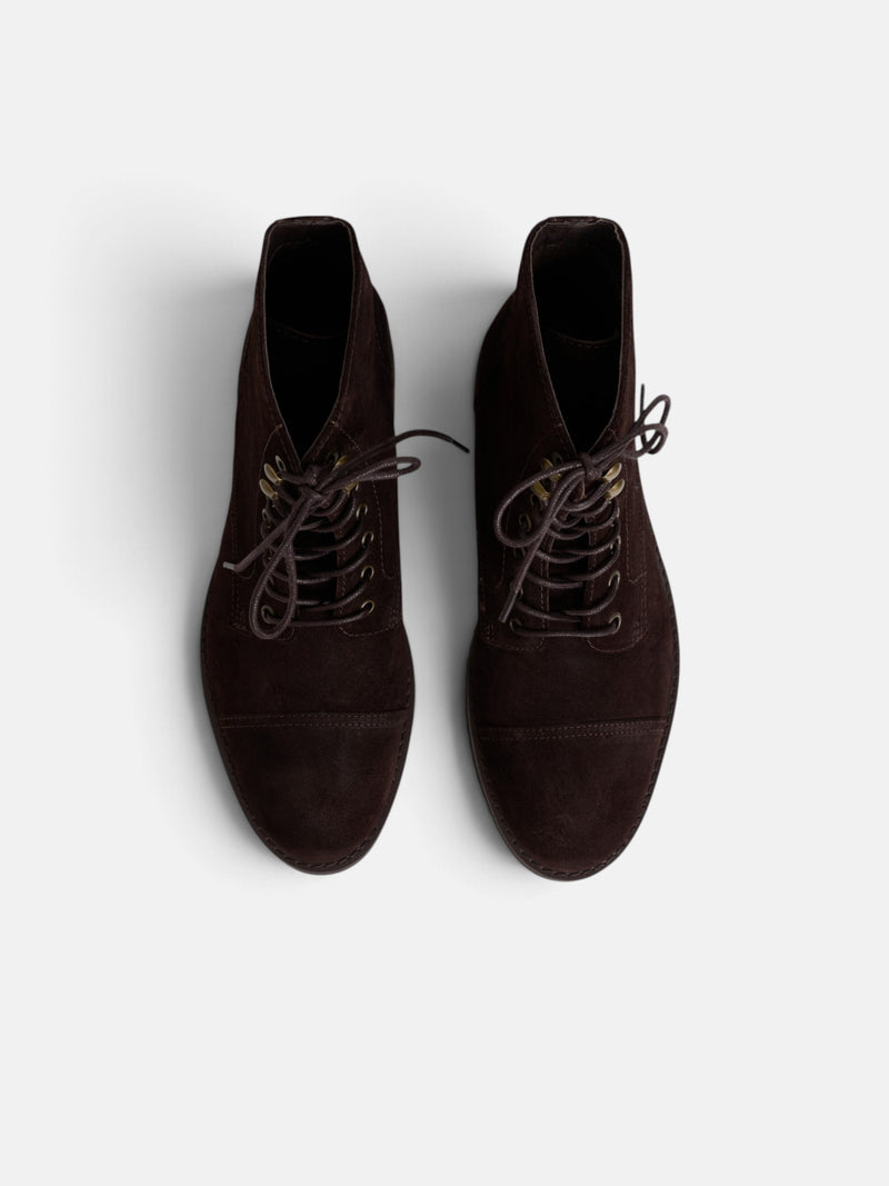 Bota alta serraje marron