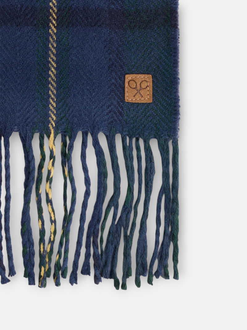 Bufanda cuadro tartan azul marino