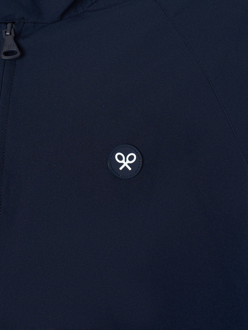 Navy blue technical windbreaker