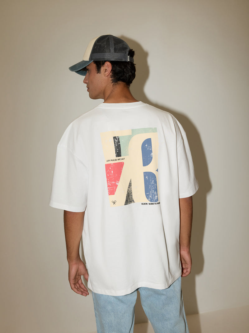 Camiseta relaxed fit city pulse blanca