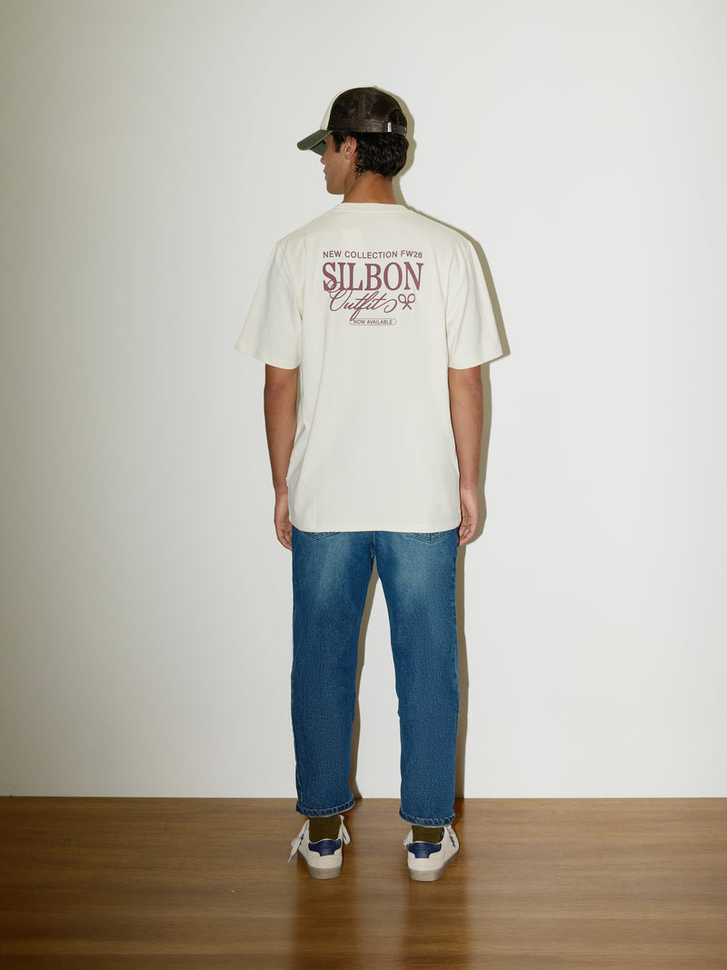 Camiseta silbon outfits crema