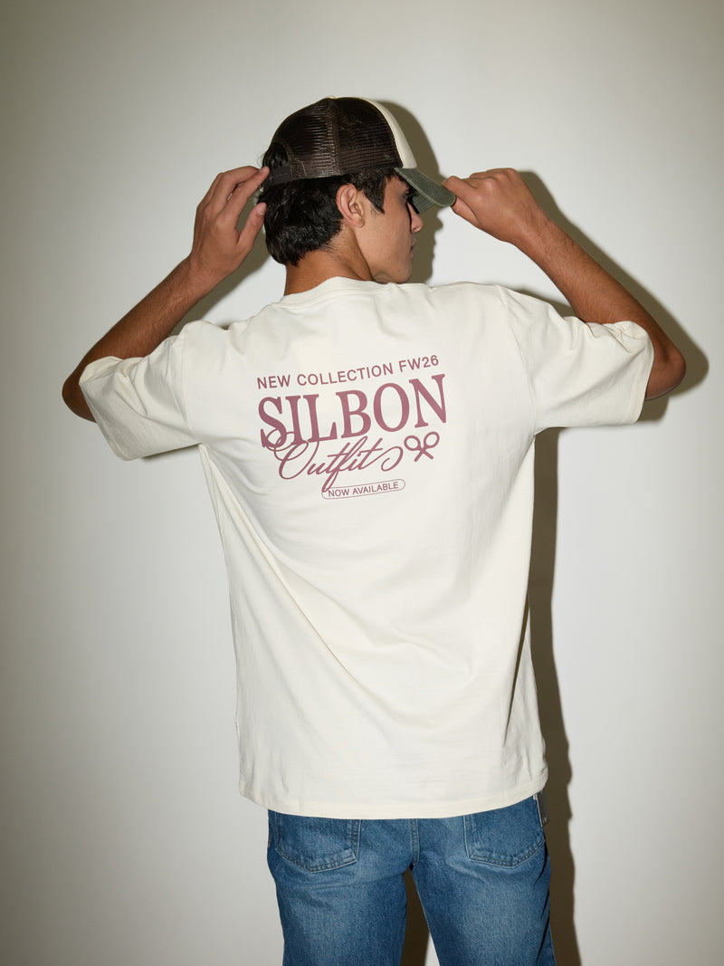 Camiseta silbon outfits crema