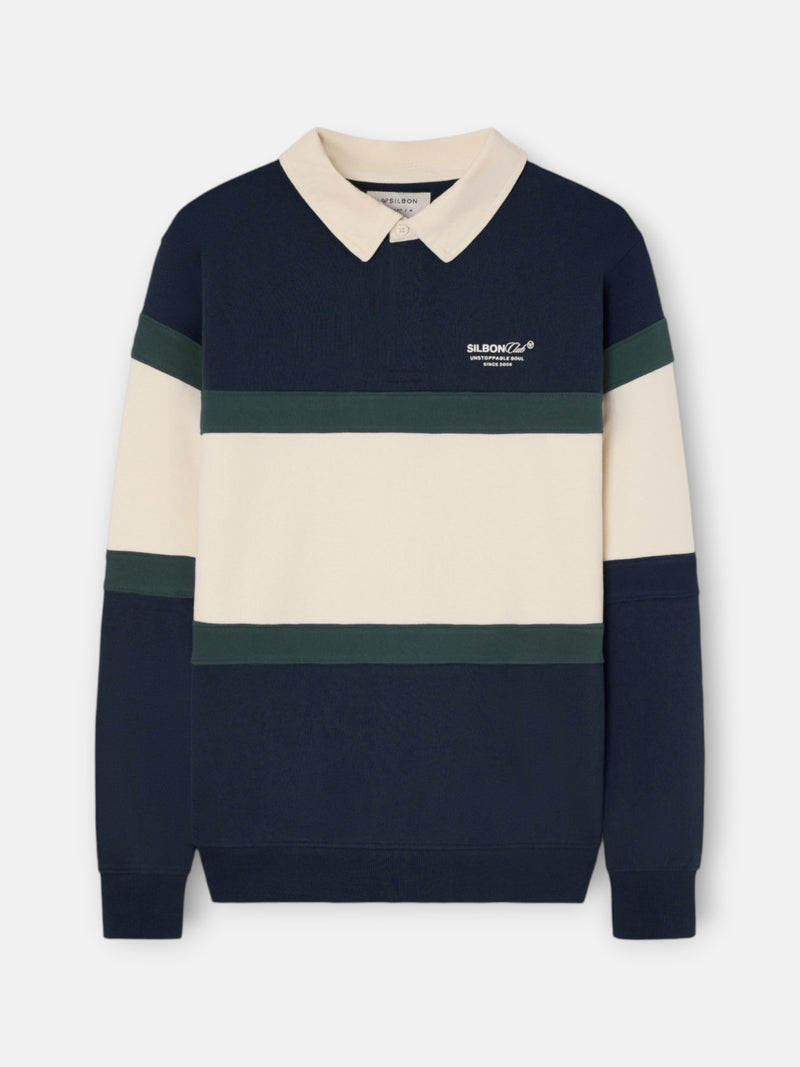 Sudadera cuello polo silbon club azul marino