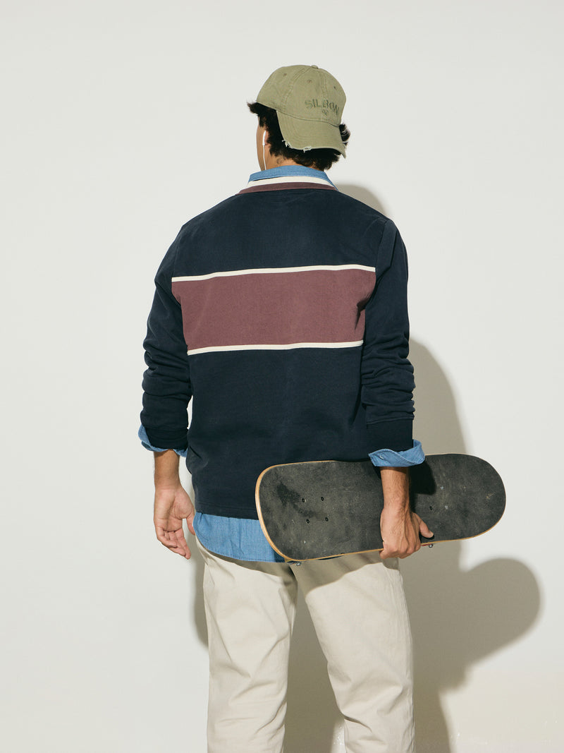 Sweatshirt polo young stories azul-marinho