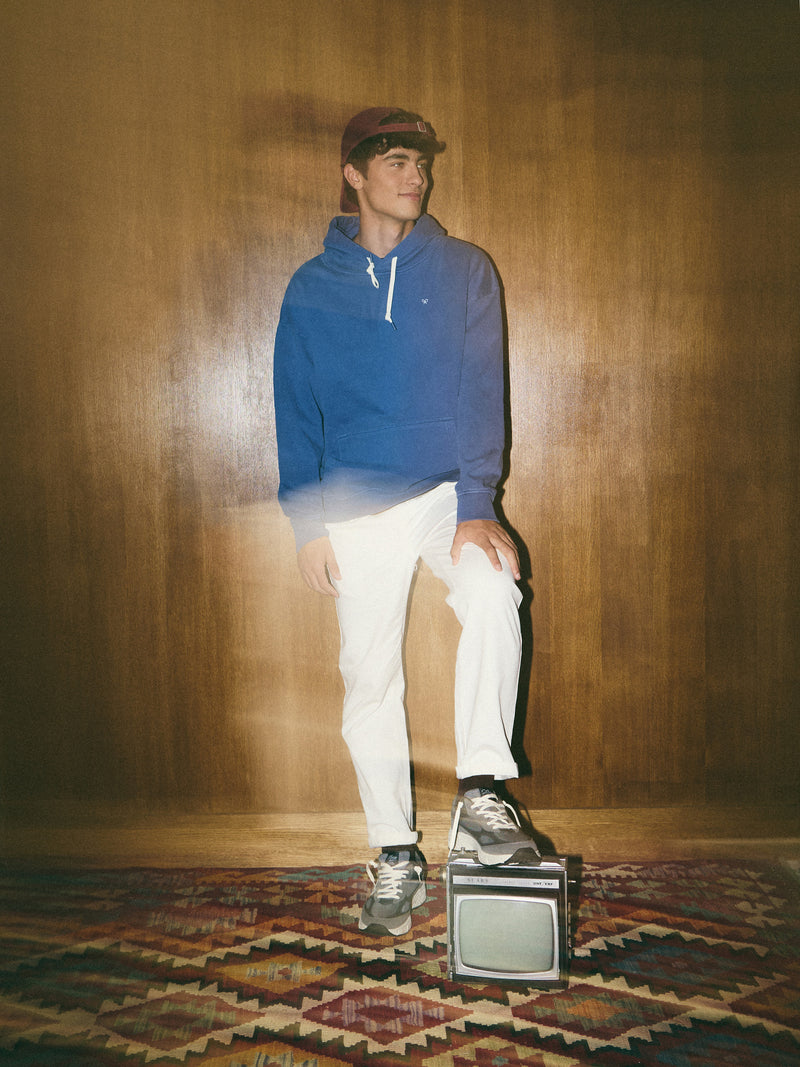 Sweatshirt relaxed fit com capuz hangout azul
