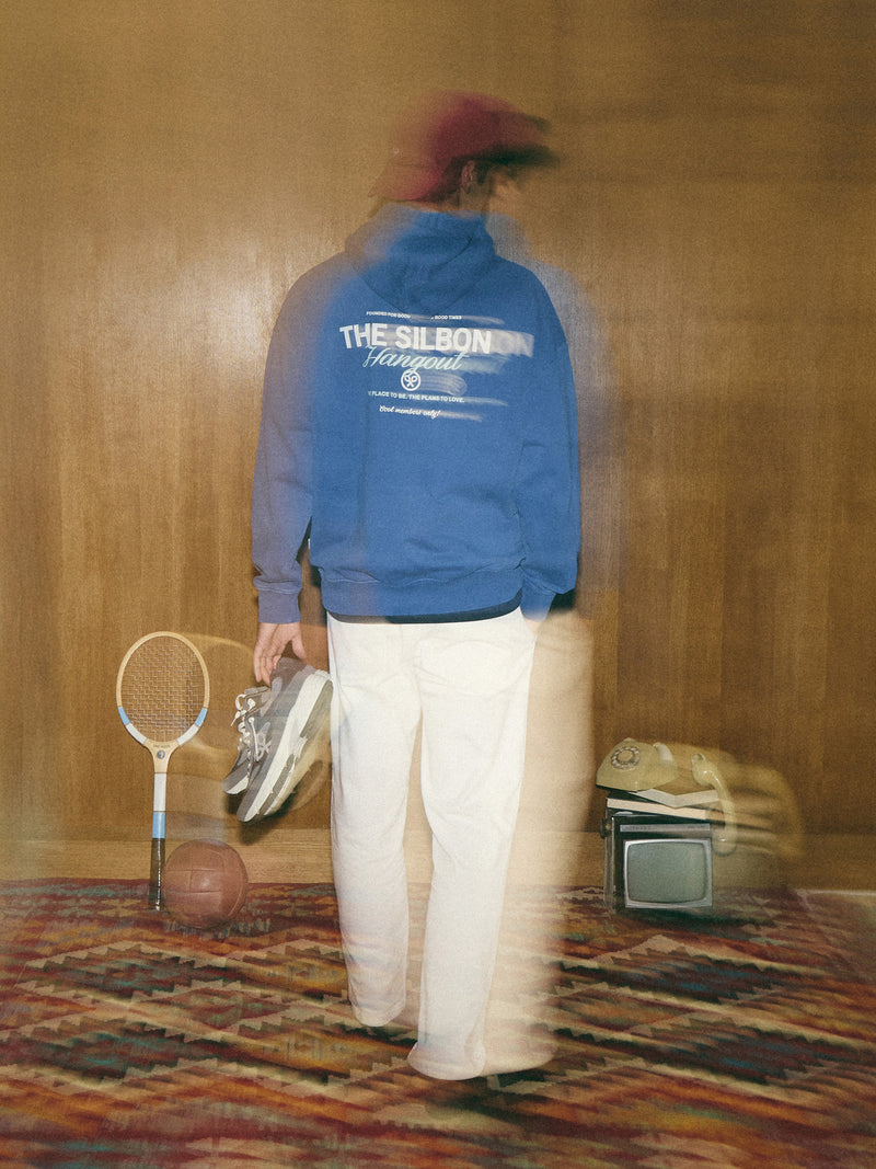 Sweatshirt relaxed fit com capuz hangout azul