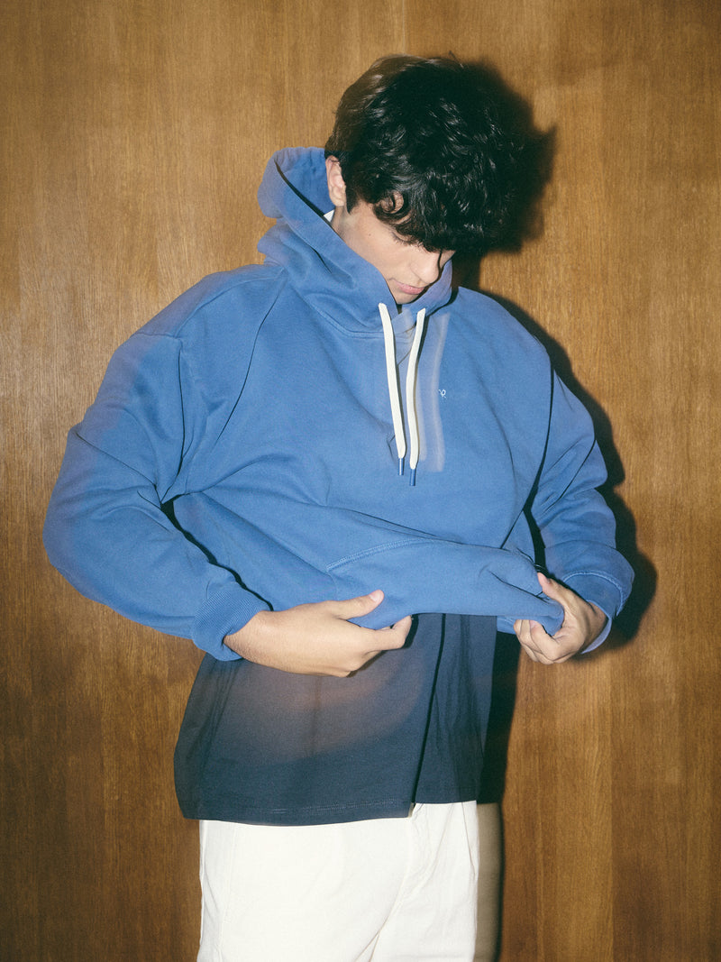 Sweatshirt relaxed fit com capuz hangout azul