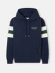Relaxed navy blue striped hoodie