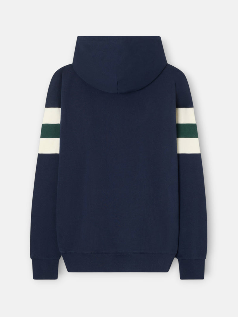 Sweat à capuche décontracté à rayures bleu marine