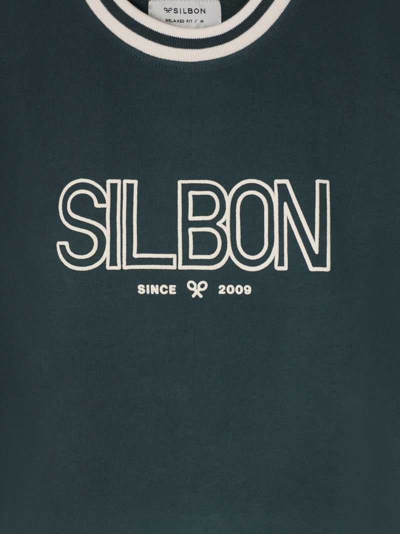 Dark green retro relaxed fit sweatshirt