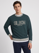 Sweat-shirt coupe décontractée rétro vert foncé