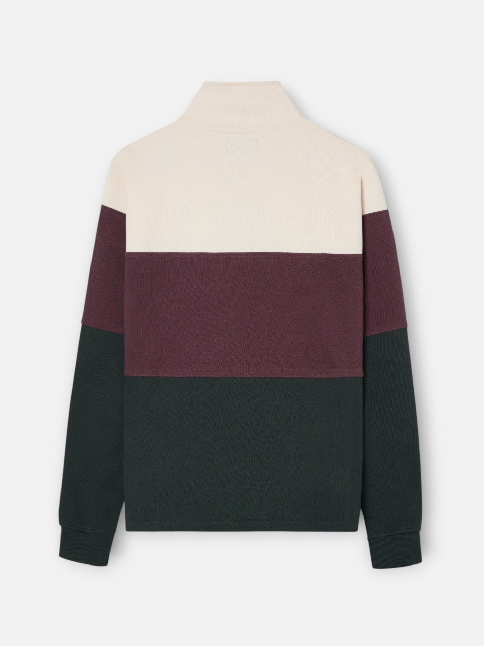 Sudadera media cremallera bloques verde