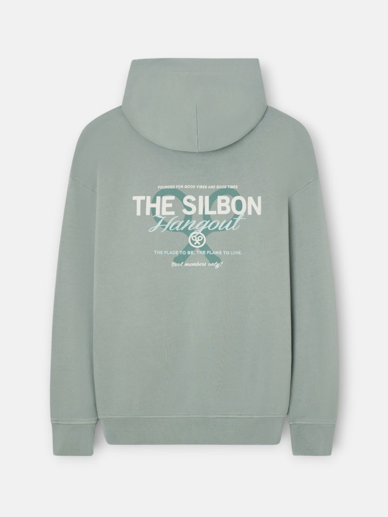 Sudadera relaxed fit capucha hangout verde