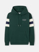 Sudadera capucha relaxed franjas verde oscuro