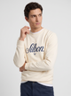 Sudadera relaxed fit silbon bordado crema