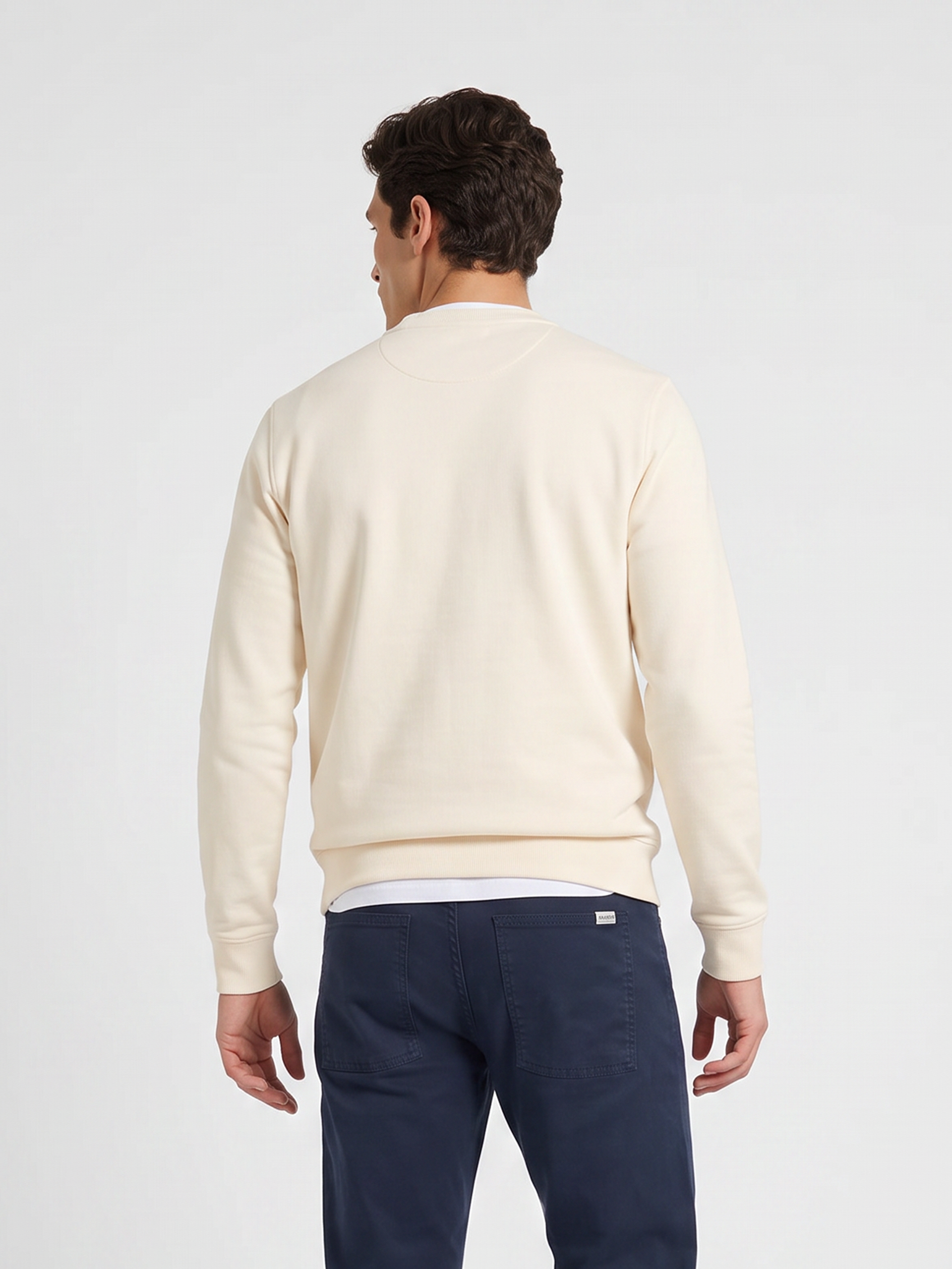 Sudadera relaxed fit silbon bordado crema