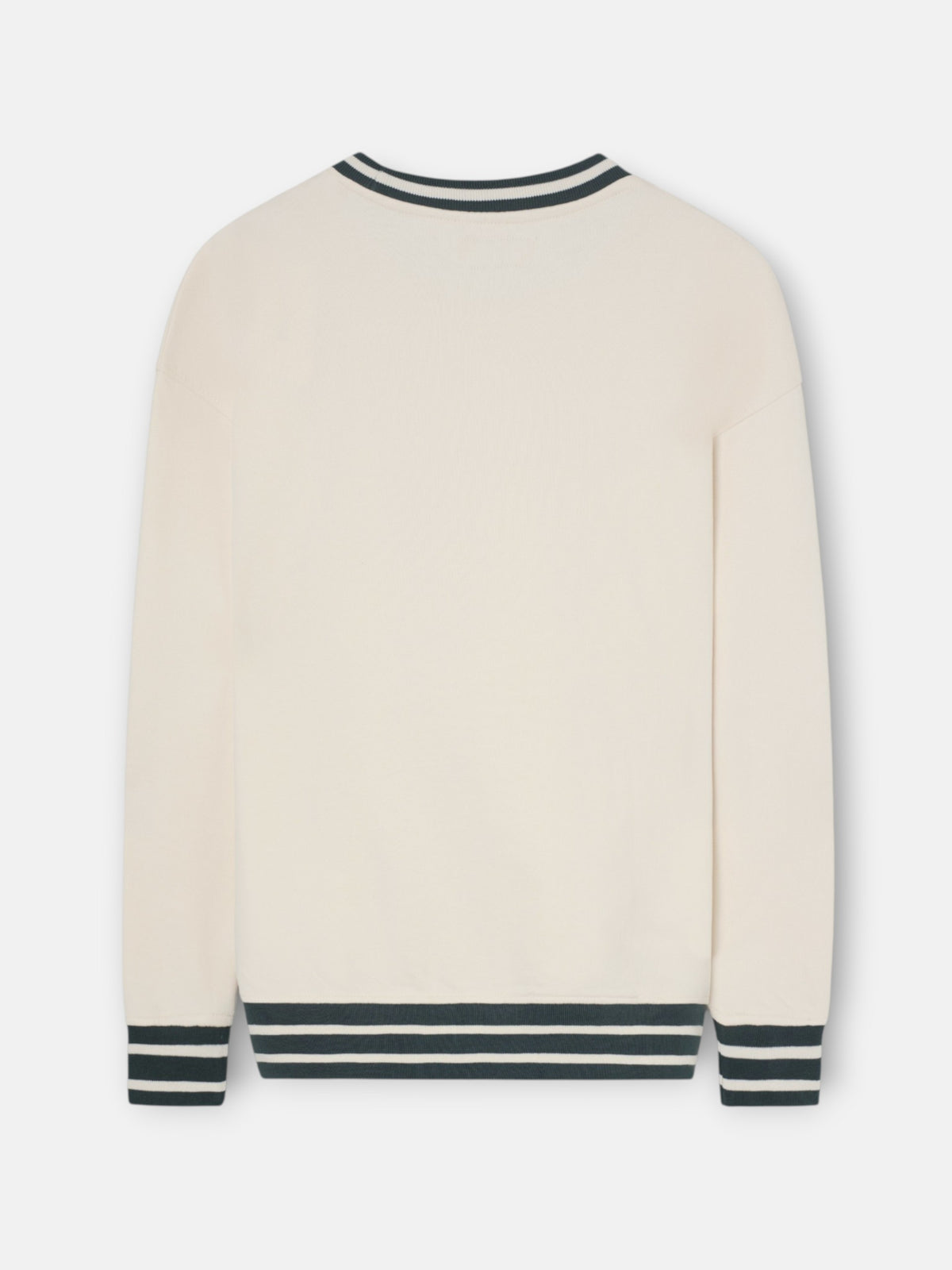 Sudadera relaxed fit retro ribs bicolor crema