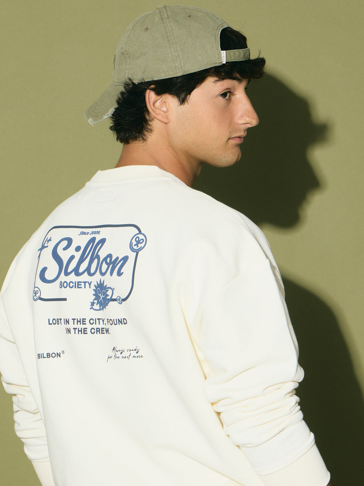 Sweat-shirt coupe décontractée Silbon Society crème