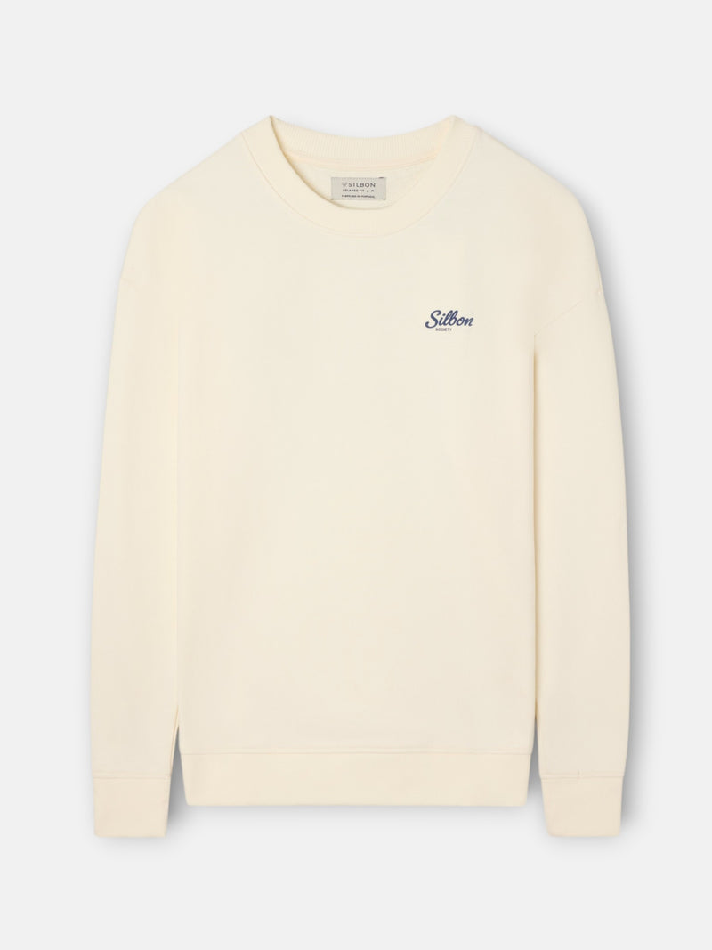 Sweat-shirt coupe décontractée Silbon Society crème