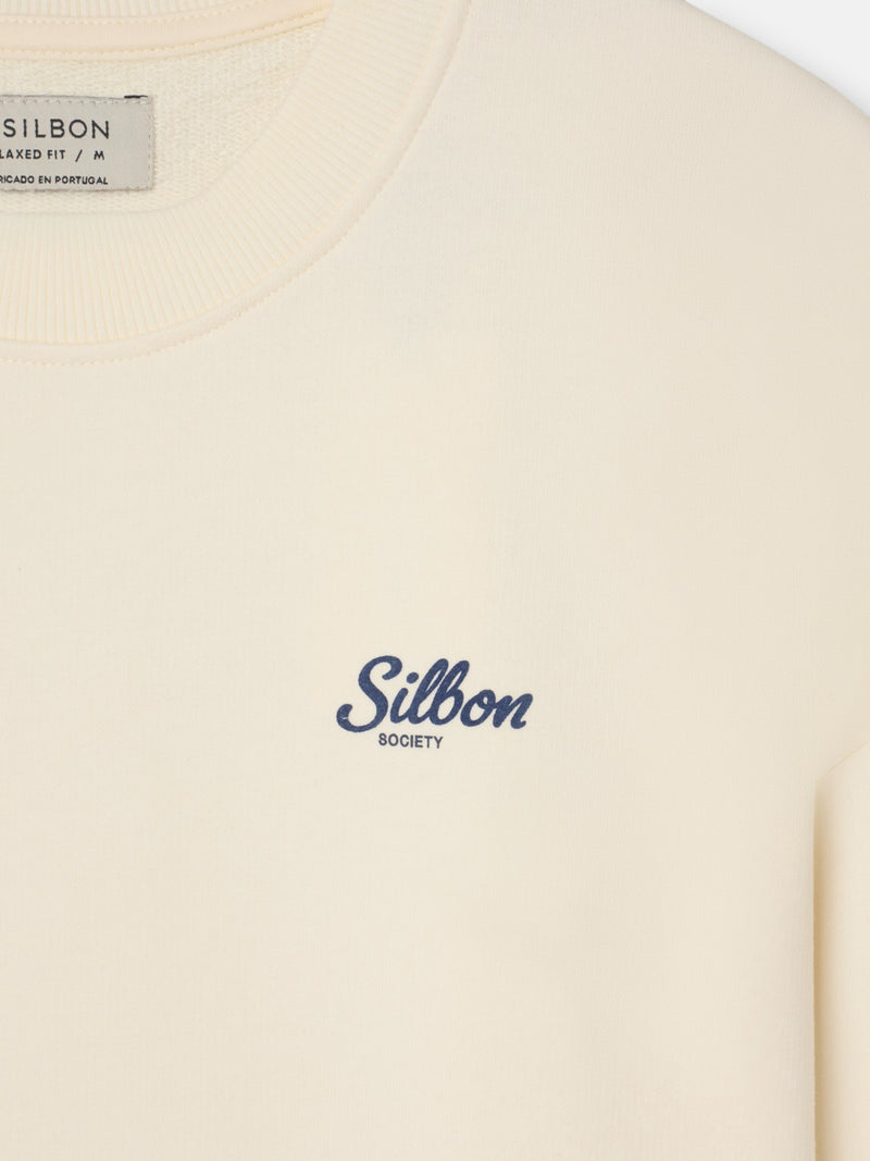 Sweat-shirt coupe décontractée Silbon Society crème