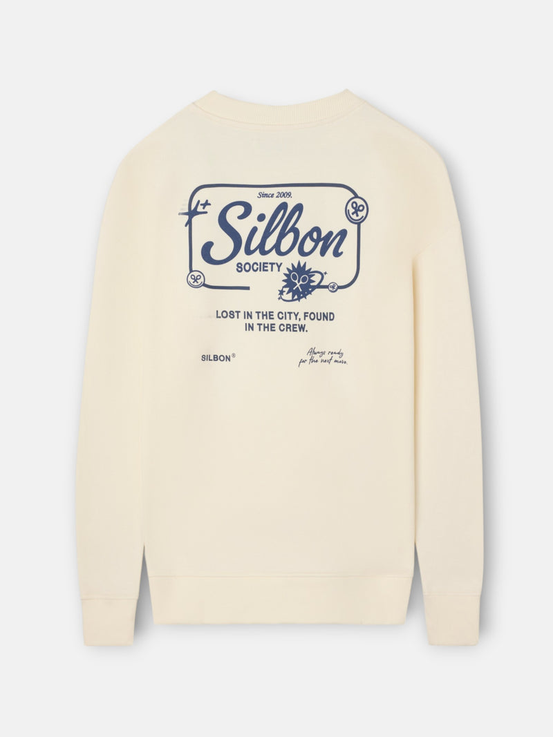 Sweat-shirt coupe décontractée Silbon Society crème