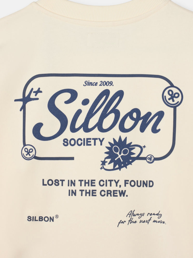 Sweat-shirt coupe décontractée Silbon Society crème