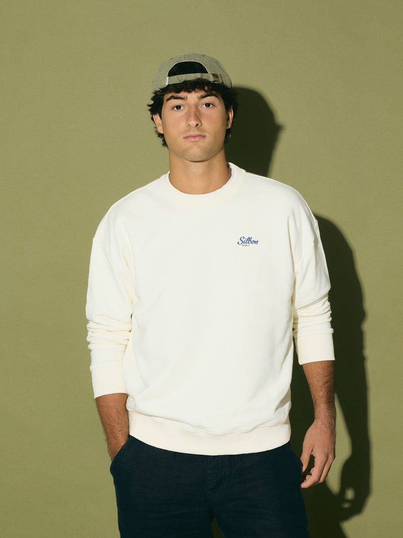 Sweat-shirt coupe décontractée Silbon Society crème