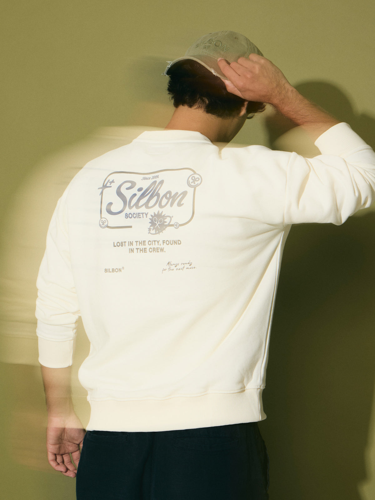 Sweat-shirt coupe décontractée Silbon Society crème