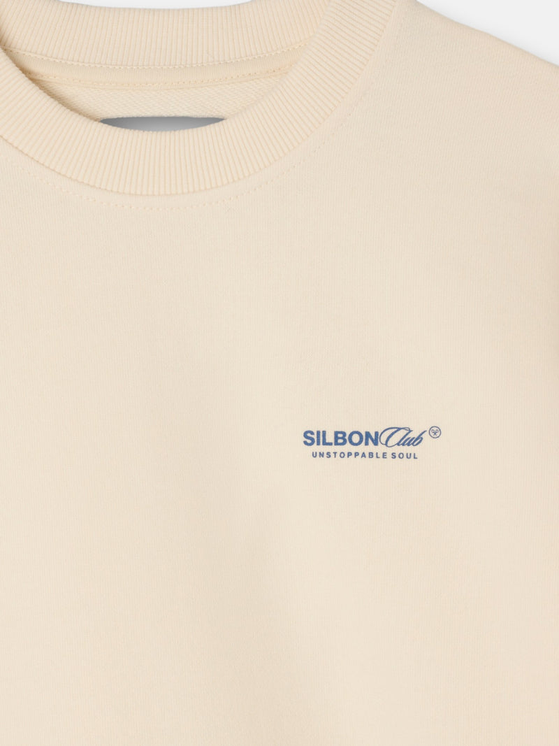 Sudadera relaxed fit silbon club crema