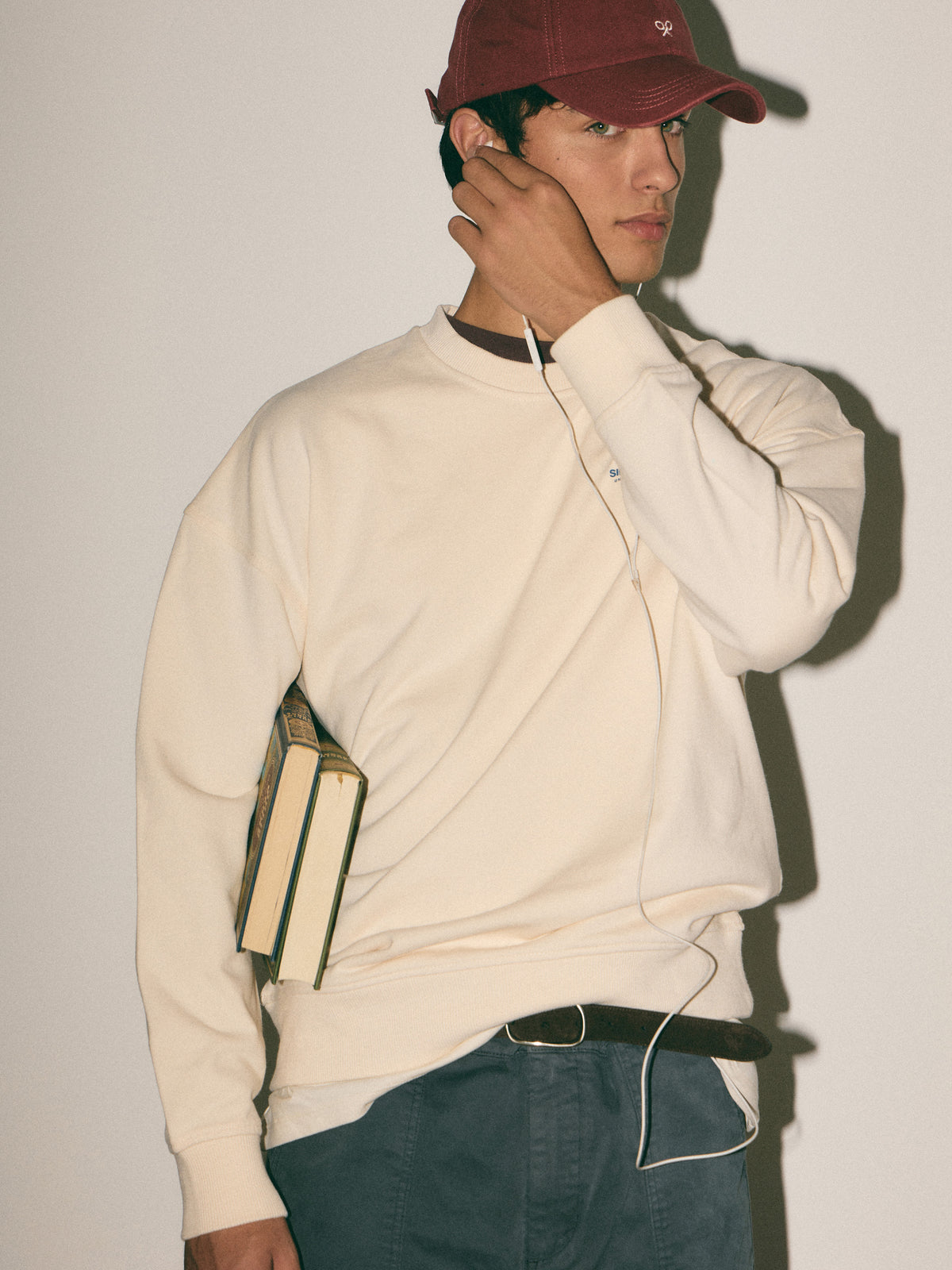 Sudadera relaxed fit silbon club crema