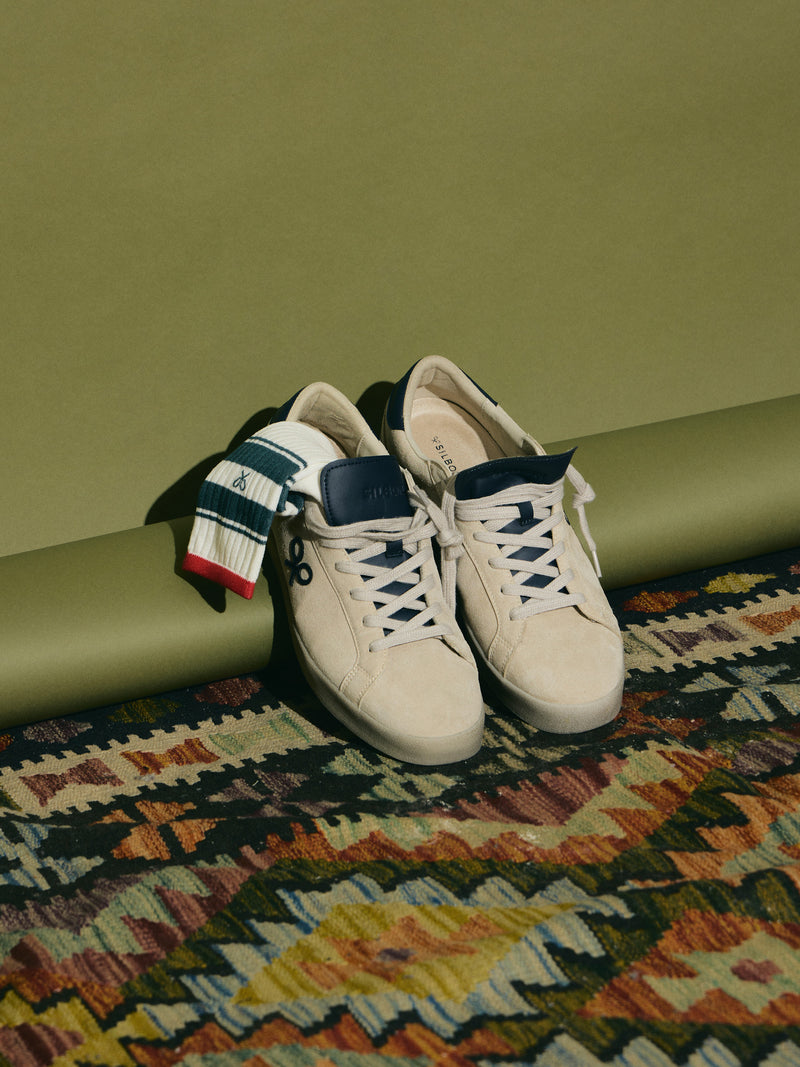 Zapatilla serraje desgastada beige