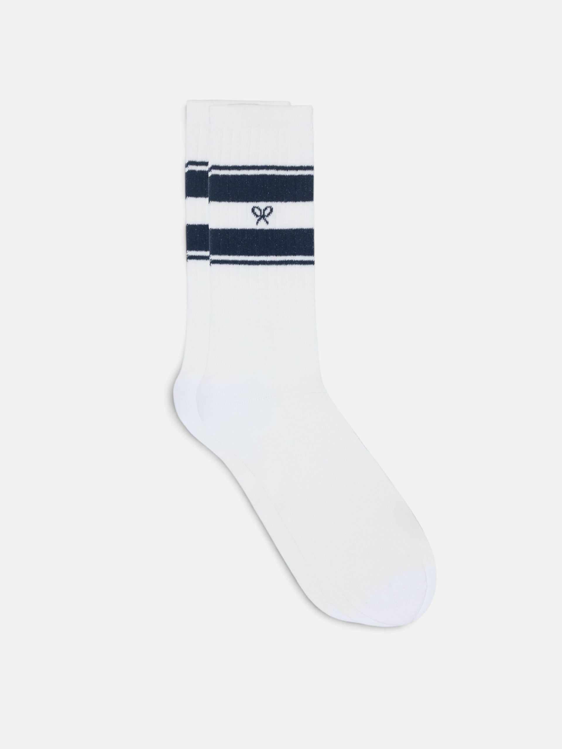 Calcetin sport raqueta raya azul marino