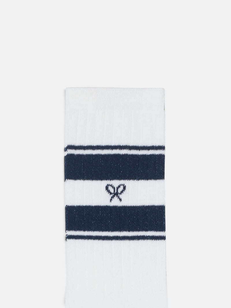 Calcetin sport raqueta raya azul marino