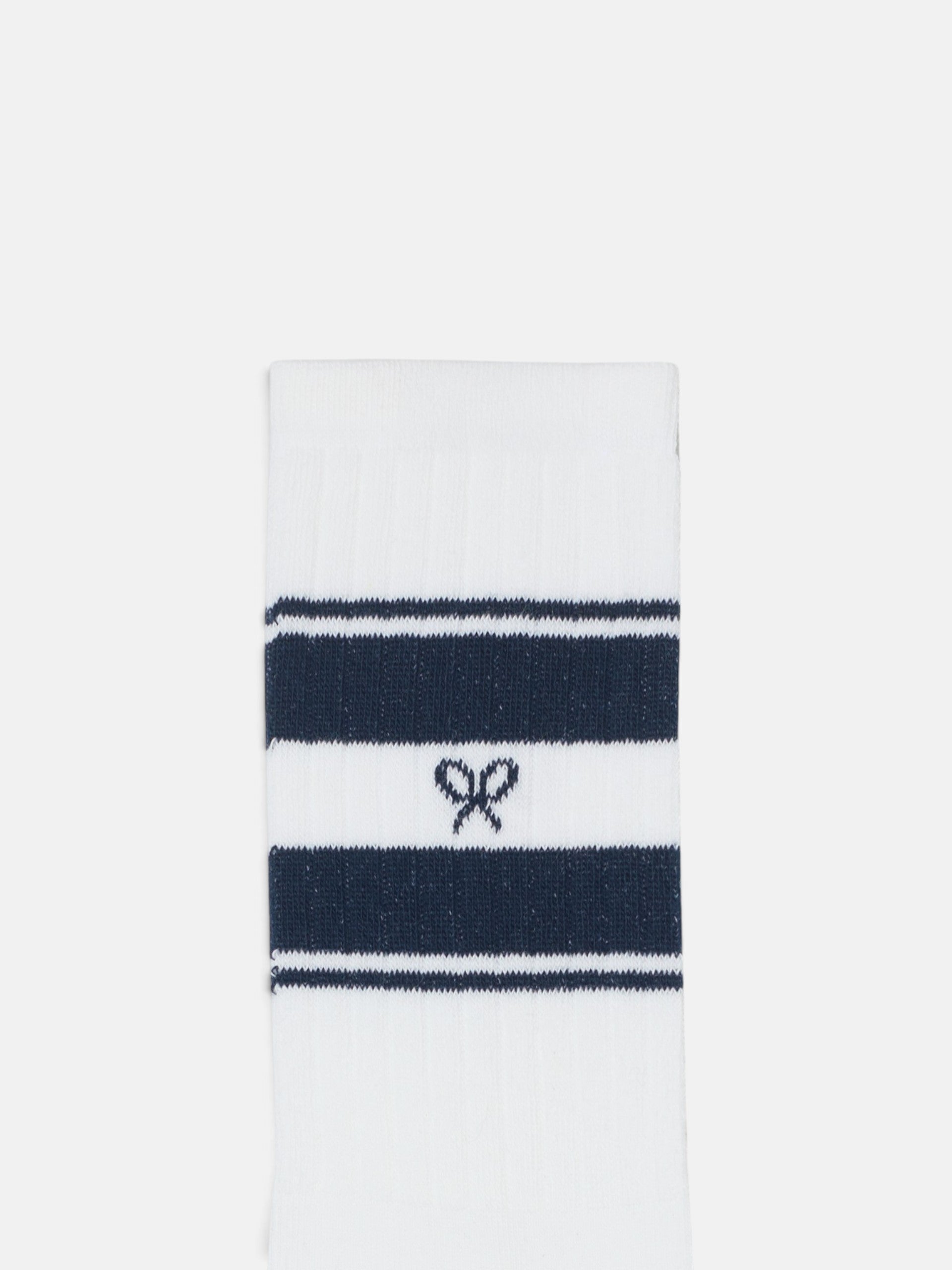 Calcetin sport raqueta raya azul marino