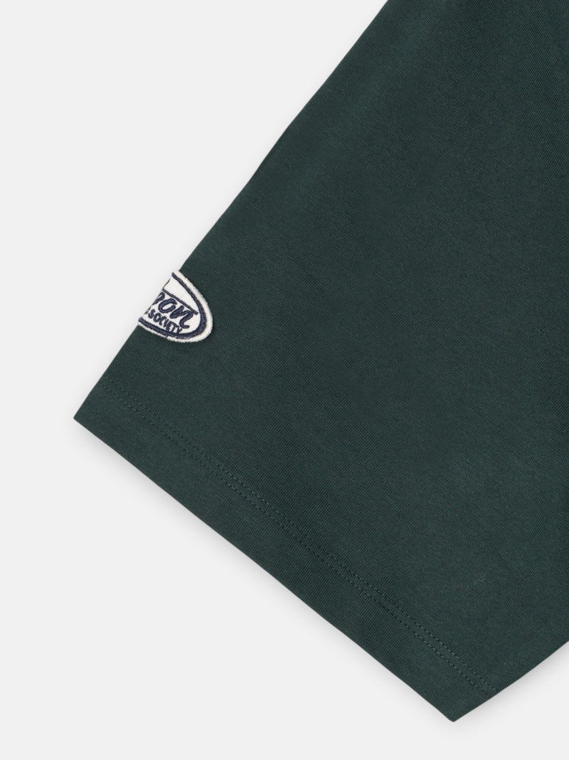 Camiseta basica parche verde oscuro