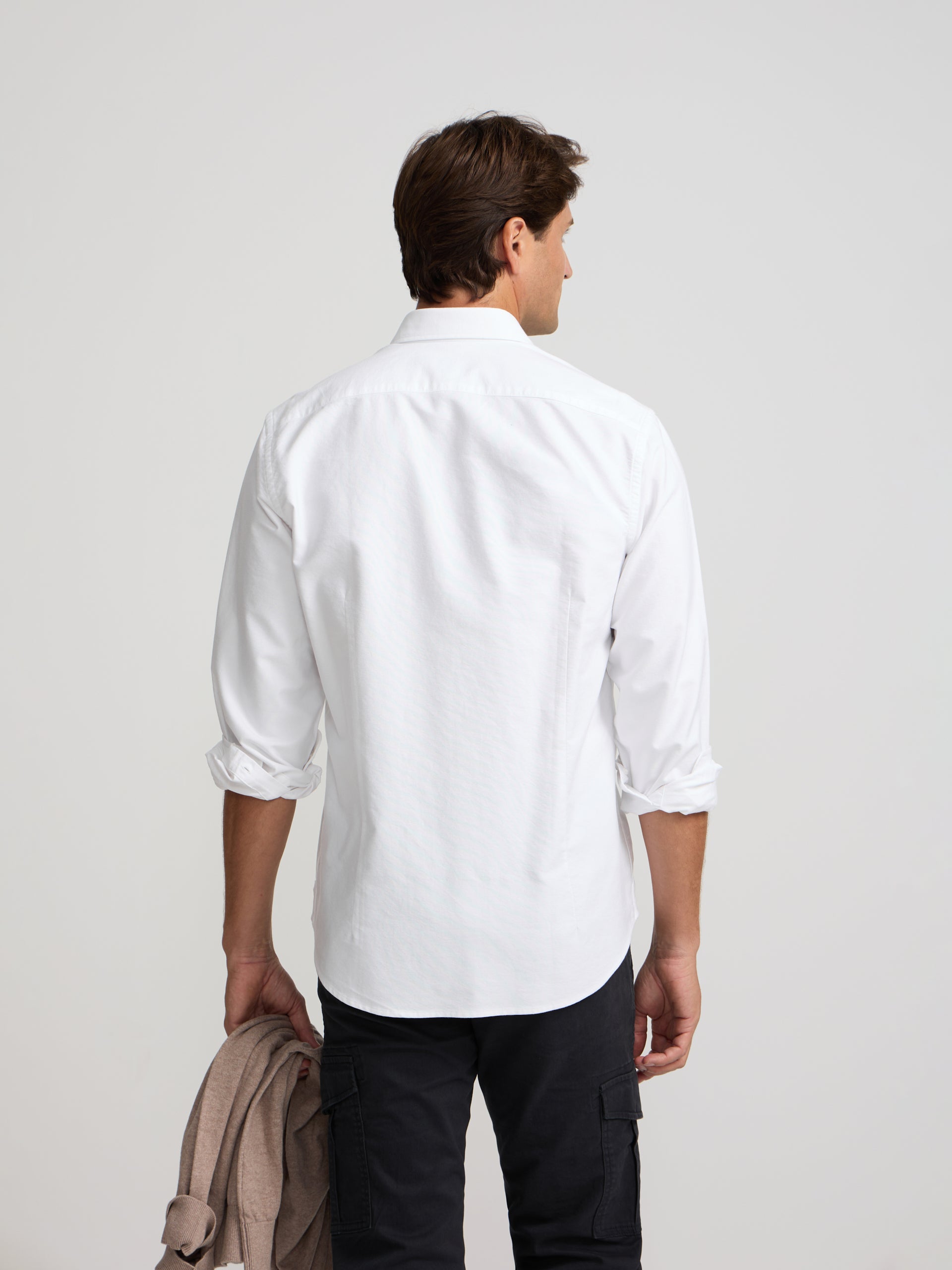 Camisa sport piqué branca
