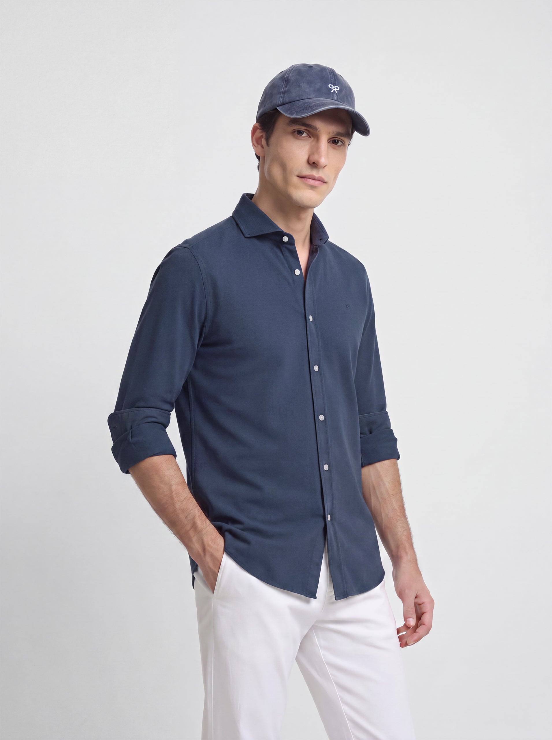 Camisa sport estructura navy