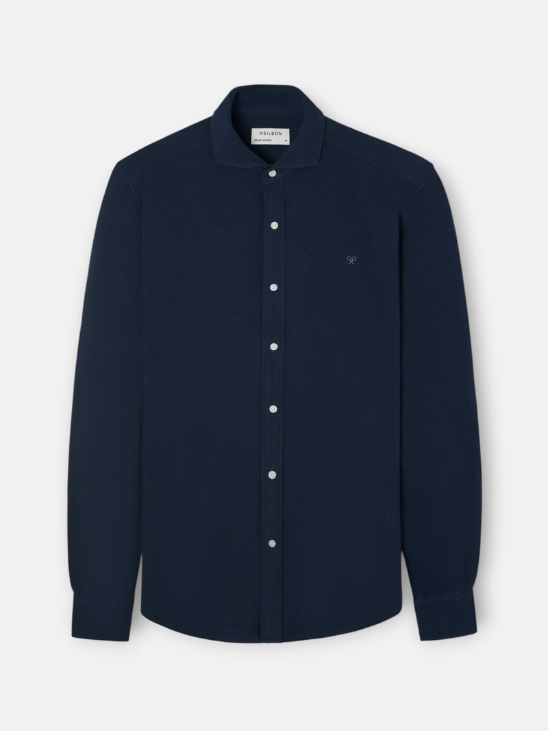 Chemise sport piqué marine