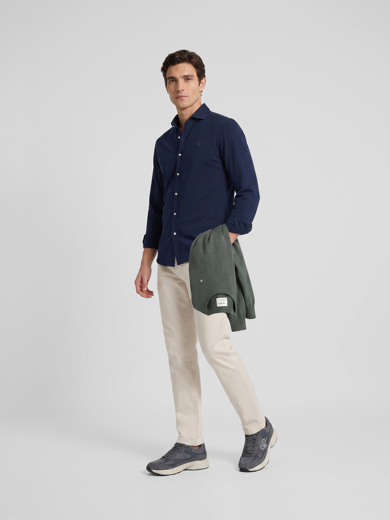 Chemise sport piqué marine