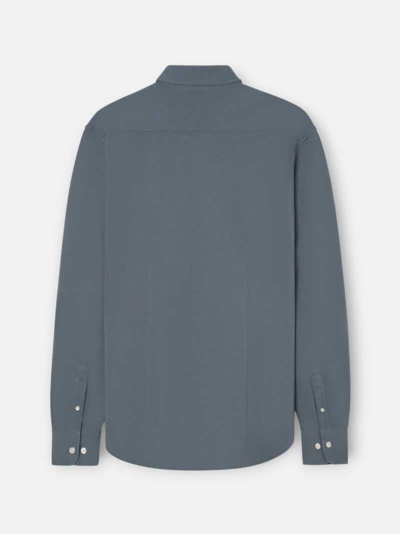 Camisa sport pique azul gris