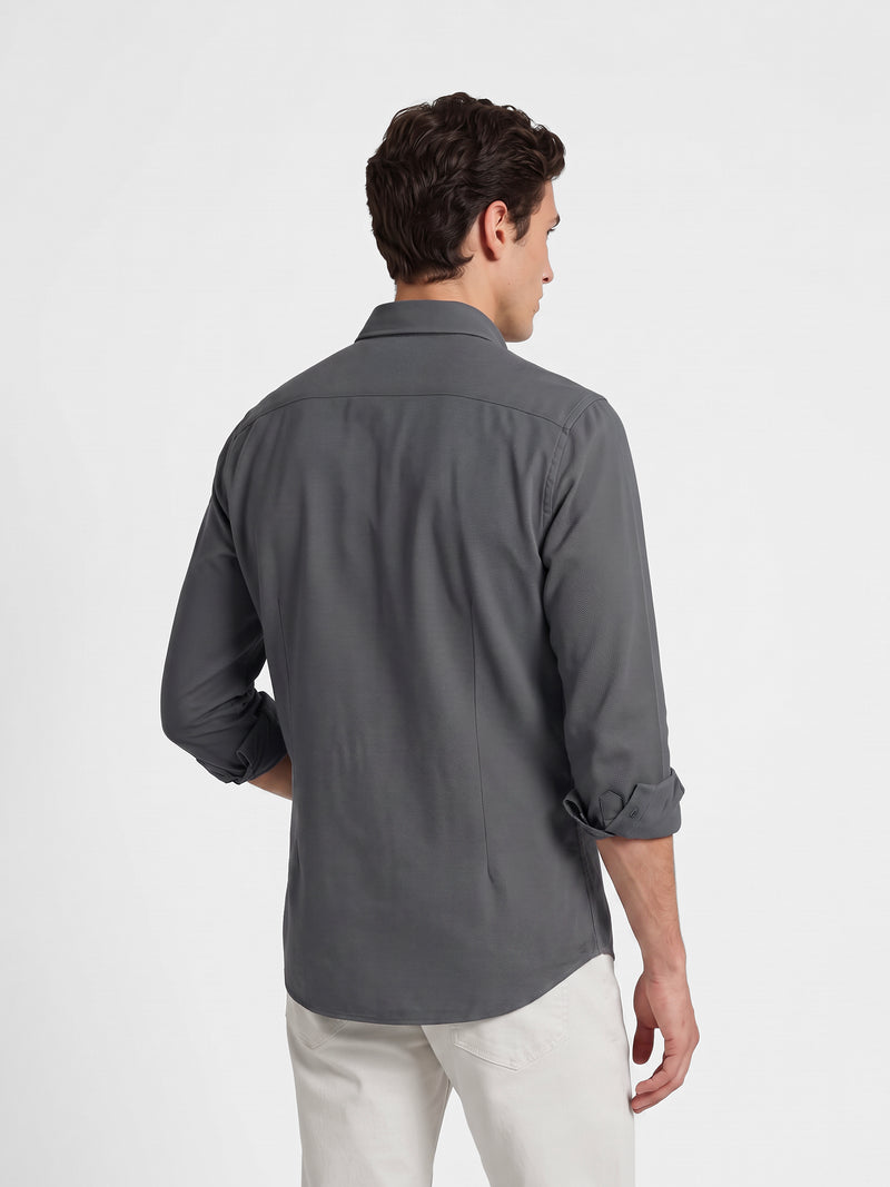 Chemise sport à structure vert foncé