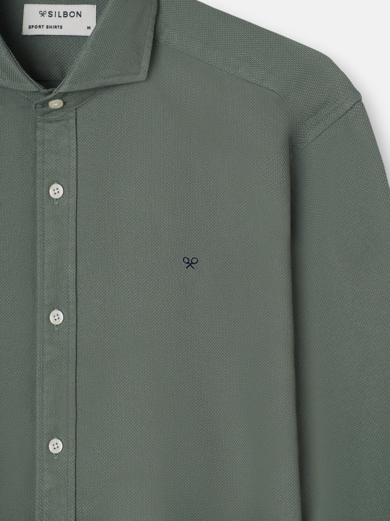 Chemise sport structurée verte