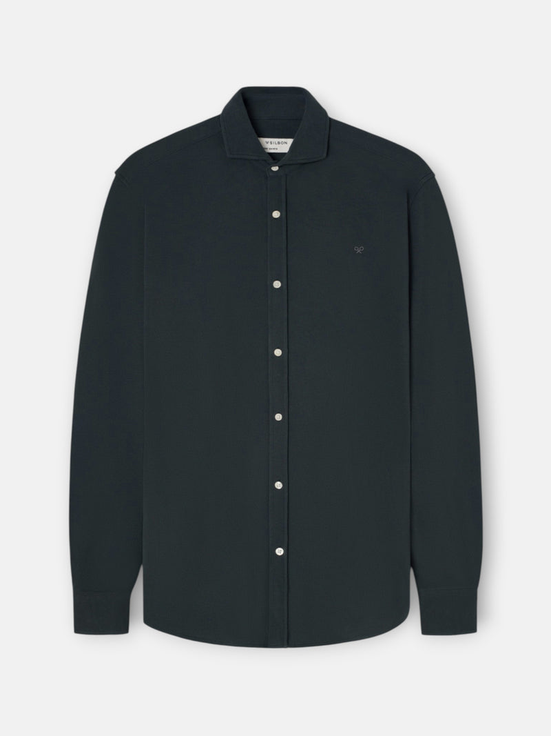 Camisa sport pique verde oscuro