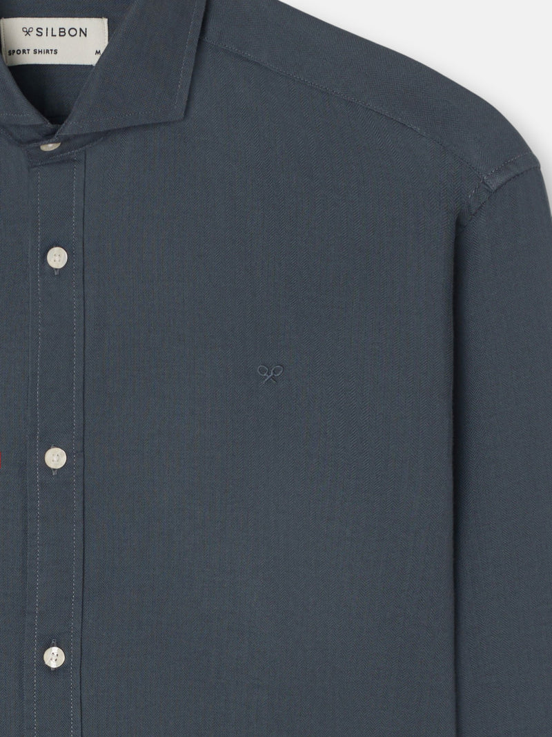 Camisa sport espiga gris