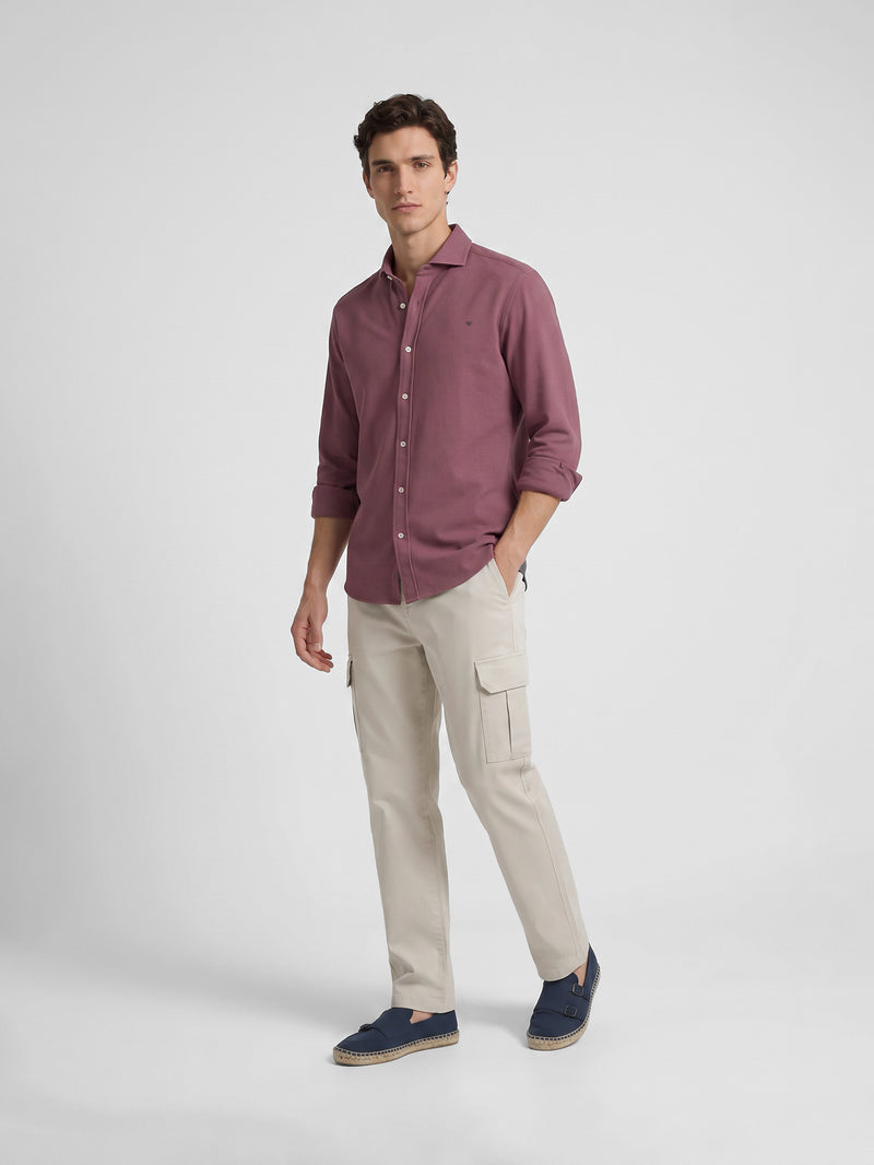 Burgundy structured sport shirt